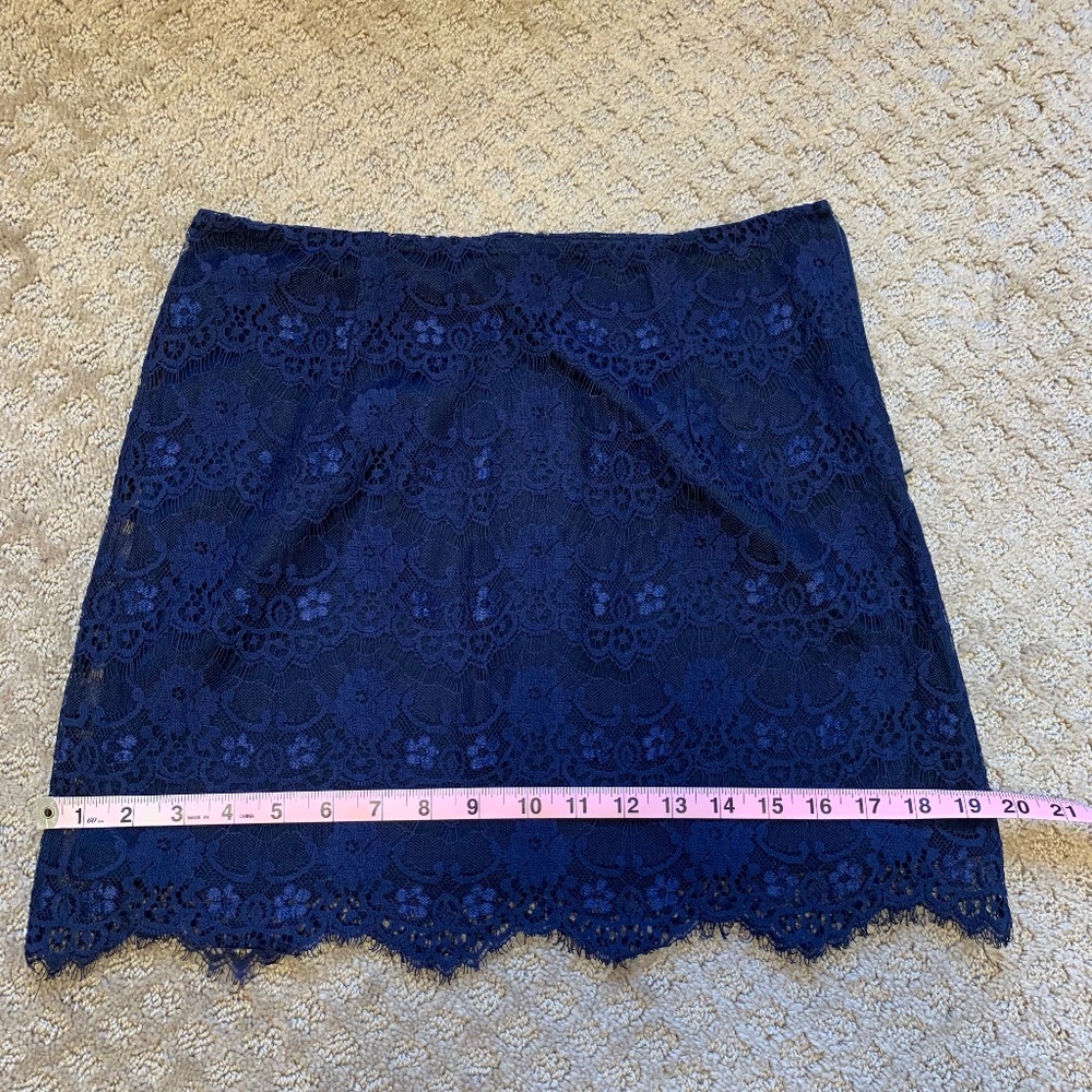 Blue lace skirt